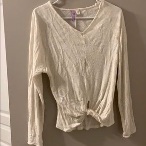 v-neck knotted shirt